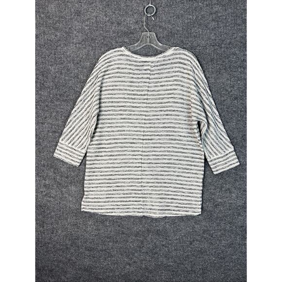 Lou & Grey Womens Textured Striped Top Size Large Neutral Bohemian Coastal - Picture 5 of 8